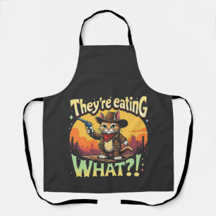 They're eating What Trump Election Cat Cowboy  Apron
