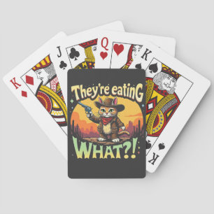 They're eating What Trump Election Cat Cowboy Playing Cards