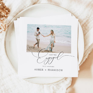 They're Engaged Photo Engagement Napkin