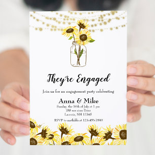 They're Engaged Sunflower Party Invitation