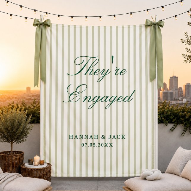 They're Engaged Welcome Custom Engagement Party  Tapestry (Creator Uploaded)
