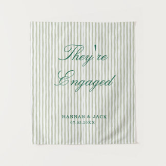 They're Engaged Welcome Custom Engagement Party Tapestry