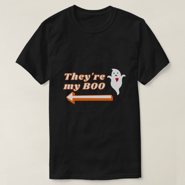 They're My Boo Halloween Couple T-Shirt (Design Front)