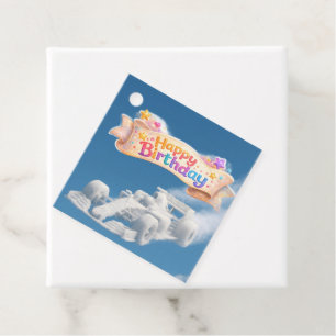 They're racing car cloud square favour tag