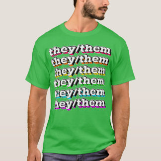 TheyThem Pronouns Retro Style Design 5 T-Shirt