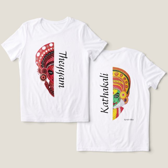 Theyyam-Kathakali Fusion – Kerala's Bold Spirit Tri-Blend Shirt (Design Front & Back)