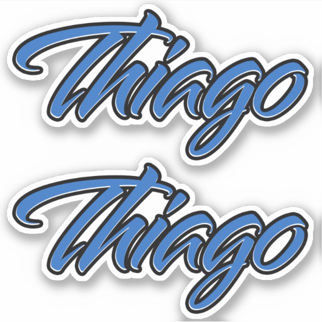 Thiago name blue sticker Sticker Sticker Sticker (Front)
