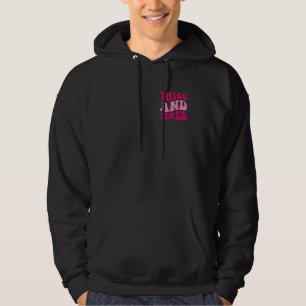 Thicc And Tired Funny Saying Groovy Women Hoodie