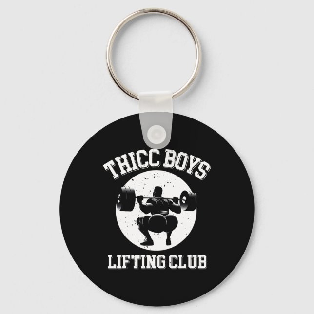 Thicc Boys Lifting Club Funny Gym Mens Squat Bodyb Key Ring (Front)