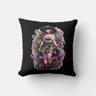 Thicc Thighs Witchy Vibes - Whimsigoth Witch-Core  Cushion