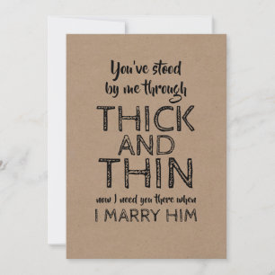 Thick and Thin Funny Bridesmaid Proposal Invitation
