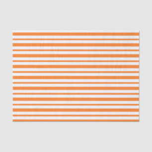 Thick and Thin Orange and White Stripes Tissue Paper