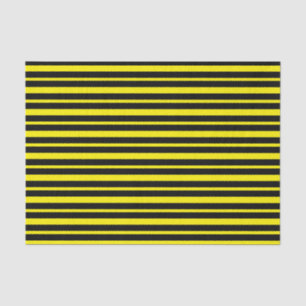 Thick and Thin Yellow and Black Stripes Tissue Paper
