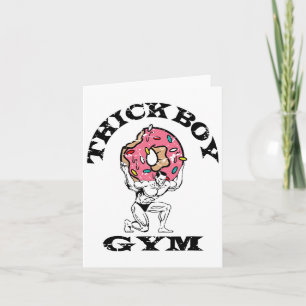 Thick Boy Gym Club Distressed Retro Old School Bod Card