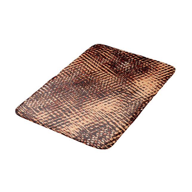Thick criss-cross scratches in orange with shadow  bath mat (Angled)