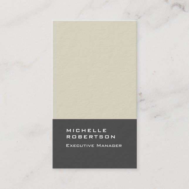 Thick elegant modern plain minimalist business card (Front)