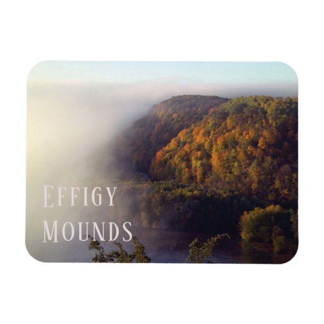 Thick Fog over Mississippi River, Effigy Mounds Magnet (Horizontal)