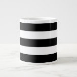 Thick Horizontal Stripes Jumbo Mug<br><div class="desc">Black and White Rules</div>
