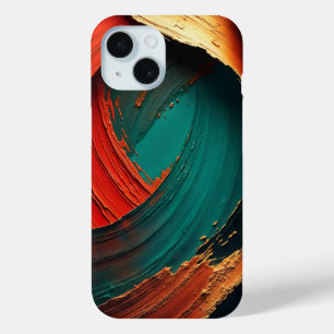 Thick Impasto Oil Painted Abstract iPhone 15 Case
