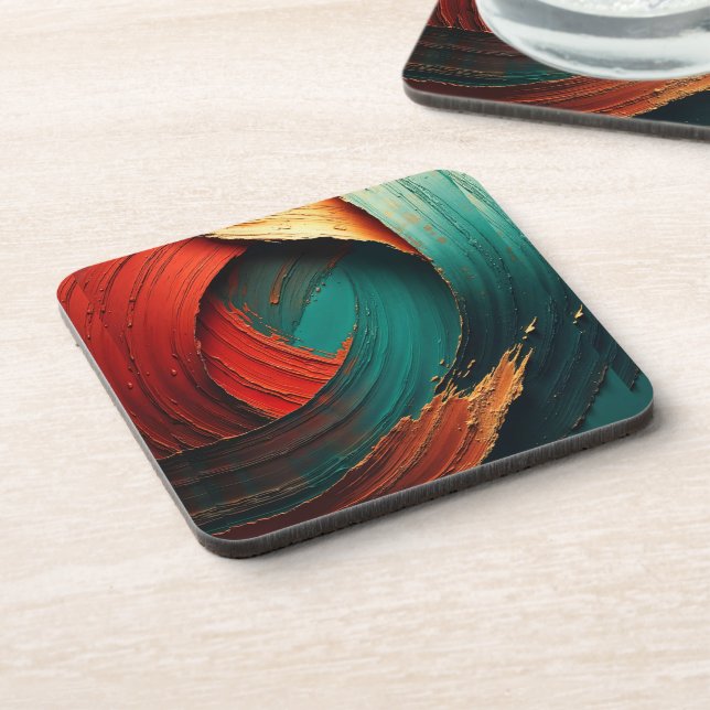 Thick Impasto Oil Painted Abstract Coaster (Left Side)