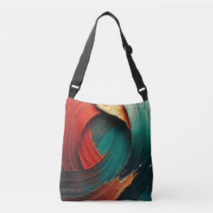 Thick Impasto Oil Painted Abstract Crossbody Bag