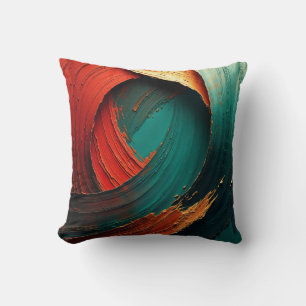 Thick Impasto Oil Painted Abstract Cushion