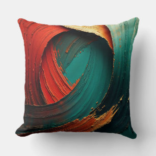 Thick Impasto Oil Painted Abstract Cushion