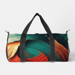 Thick Impasto Oil Painted Abstract Duffle Bag