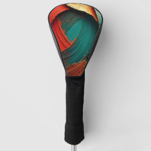 Thick Impasto Oil Painted Abstract Golf Head Cover