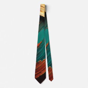 Thick Impasto Oil Painted Abstract Tie