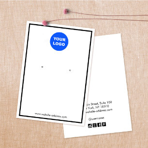 Thick Line Border White Add Logo Earring Display