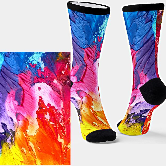 Thick Paint Texture Look - Colourful Illusion Socks (Creator Uploaded)