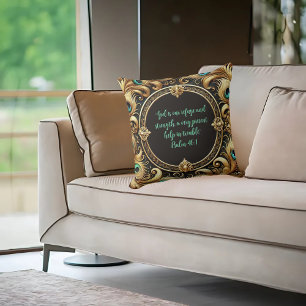 Thick Peacock Feather Frame Customisable Cushion