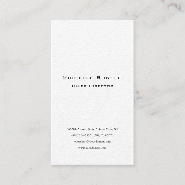 Thick Professional Plain Stylish Modern Minimalist Business Card (Front)