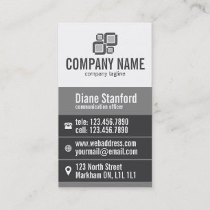 Thick Stripe Professional - Grey Business Card