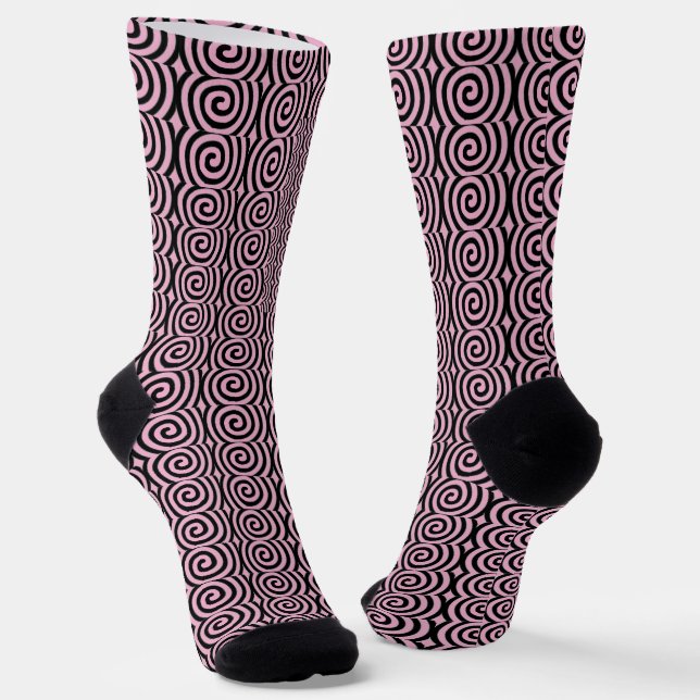 Thick Swirls pink socks (Angled)