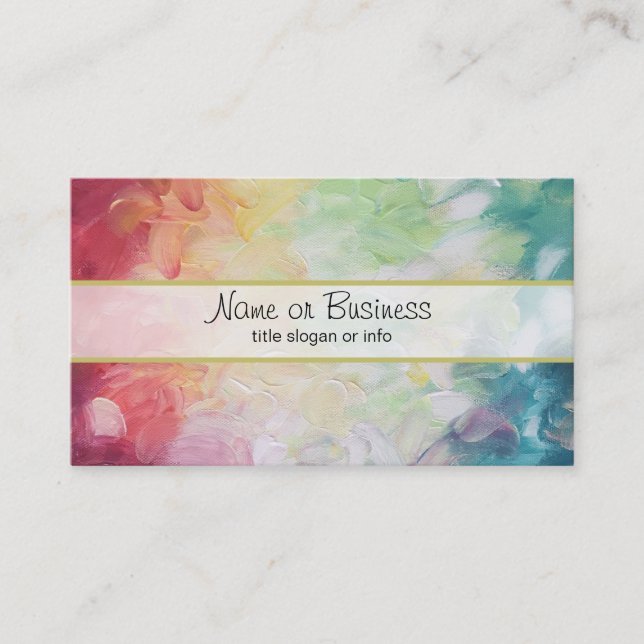 Thick Textured Abstract Paint Business Card (Front)