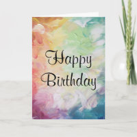 Thick Textured Abstract Paint Happy Birthday