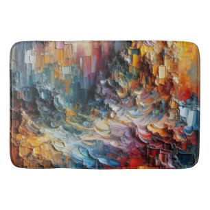 Thick Textured Paint Pattern Bath Mat