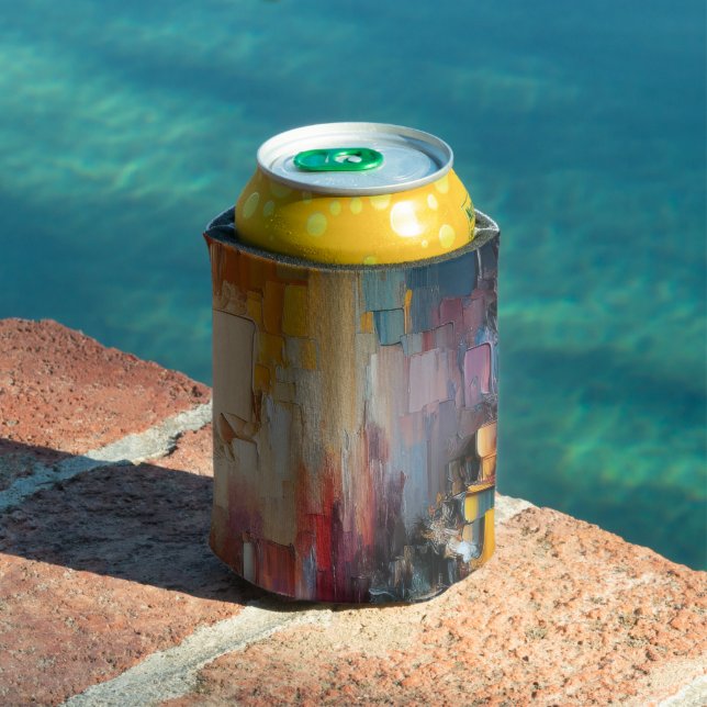 Thick Textured Paint Pattern Can Cooler (In Situ Pool)