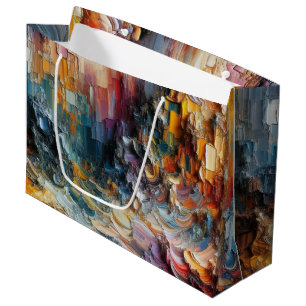 Thick Textured Paint Pattern Large Gift Bag
