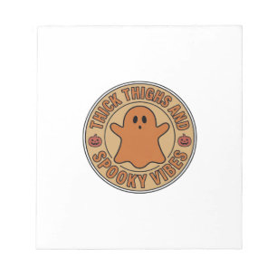 Thick Thighs and Spooky Vibes Ghost Halloween Tee_ Notepad