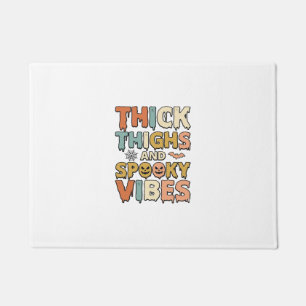 Thick Thighs and Spooky Vibes Halloween Shirt_1 Doormat