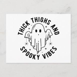 "Thick Thighs And Spooky Vibes" Postcard