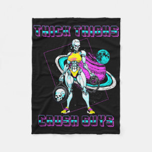 Thick Thighs Crush Guys Weightlifting Bodybuilding Fleece Blanket