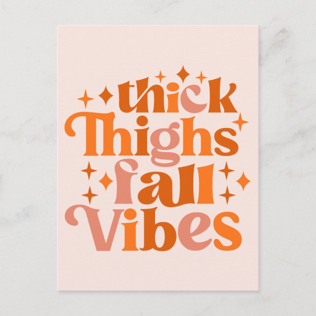 Thick Thighs Fall Vibes Postcard (Front)