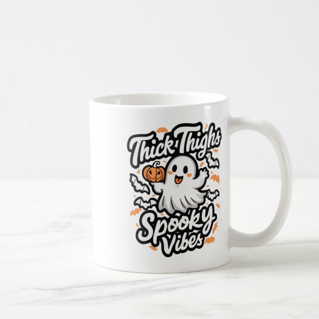 Thick Thighs Spooky Vibes  Coffee Mug (Right)