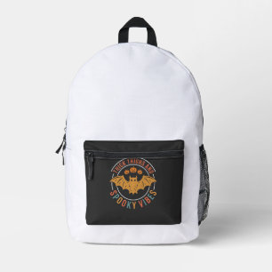 Thick Thighs Spooky Vibes Halloween Bat Design_1 Printed Backpack