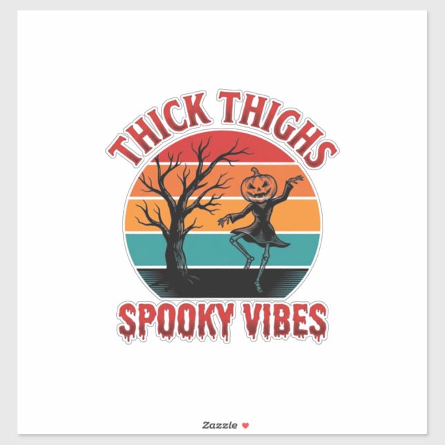 Thick Thighs Spooky Vibes Halloween Shirt Design_1 (Sheet)