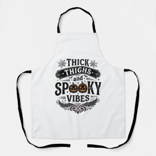 Thick Thighs Spooky Vibes Halloween Shirt Design_1 Apron